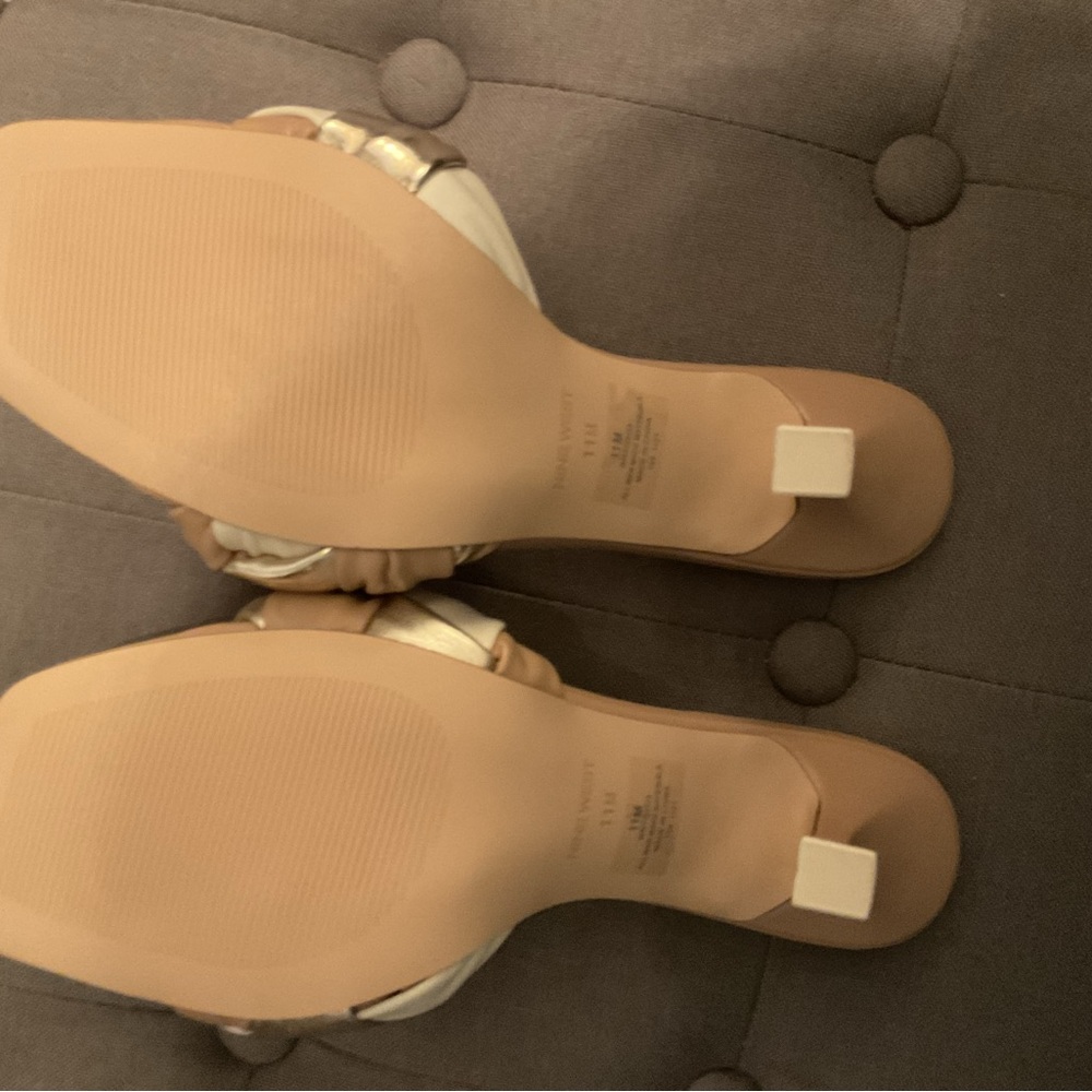 Nine West Tan and Cream Heels
